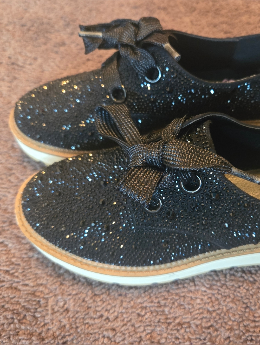 GB Girls' Black Rhinestone Sneaker